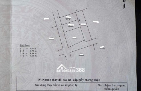 Bán đất ngõ ô tô Nguyễn Lam – Long Biên: 43,9m², mặt tiền 4,5m, vị trí hiếm có